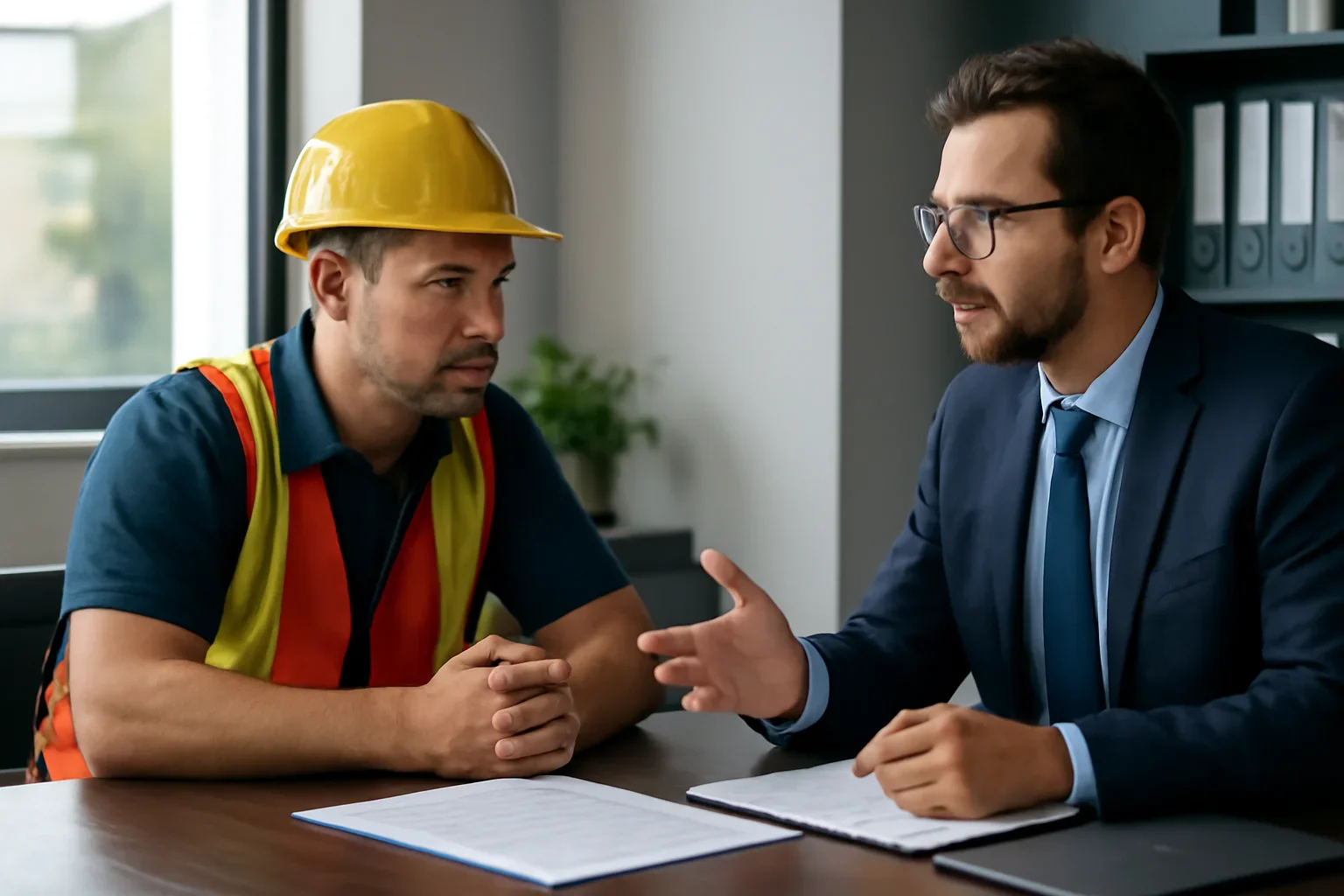 Additional Insured Requirements for Roofing Contractors discussion with a roofing contractor and insurance advisor