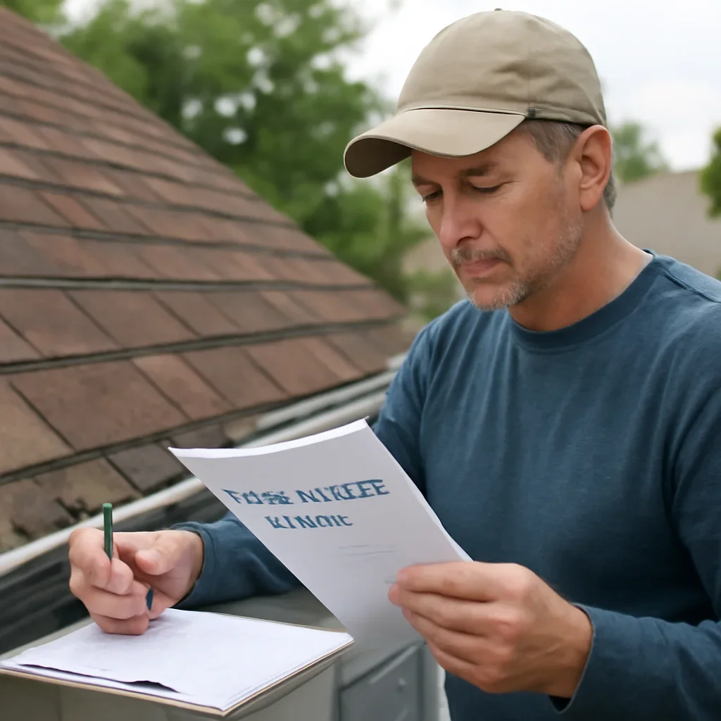 Homeowner or contractor reviewing next steps after reading an insurance guide