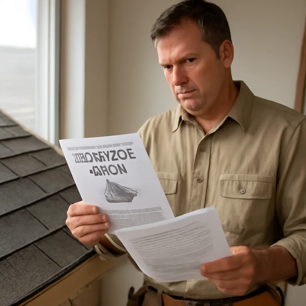 Homeowner or contractor reviewing next steps after reading an insurance guide