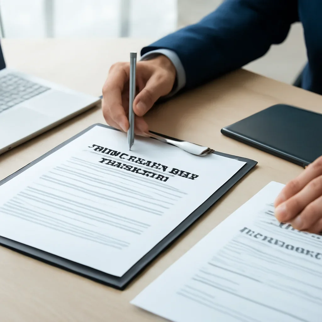 Roofing business reviewing insurance documents related to commercial auto insurance cost for roofing company fleet