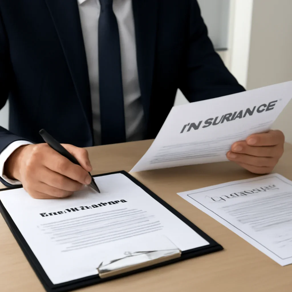 Roofing business reviewing insurance documents related to hot tar roofing insurance canada