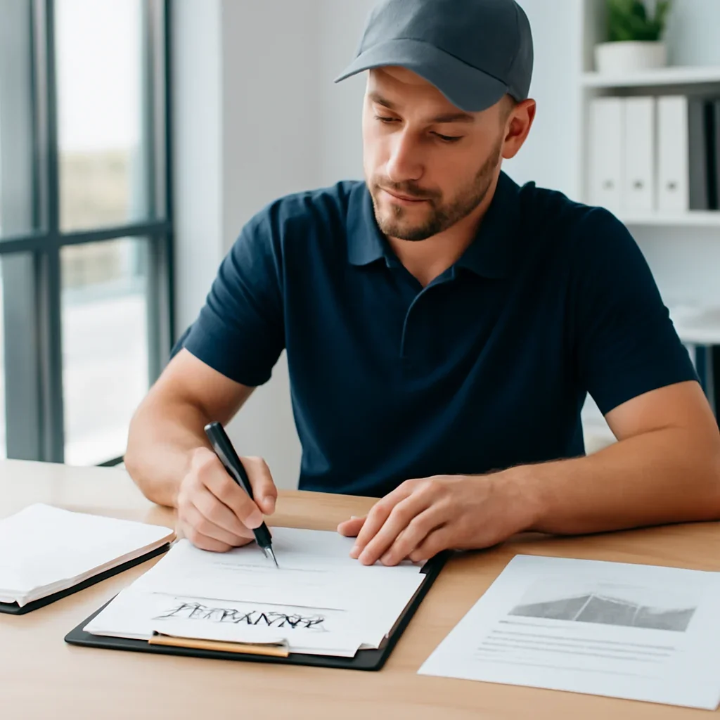 Roofing business reviewing insurance documents related to how do roofing companies work with insurance companies