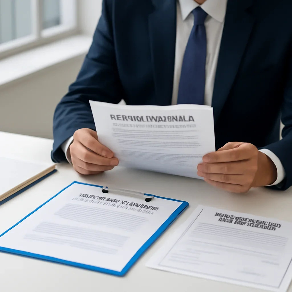 Roofing business reviewing insurance documents related to roofing safety program insurance