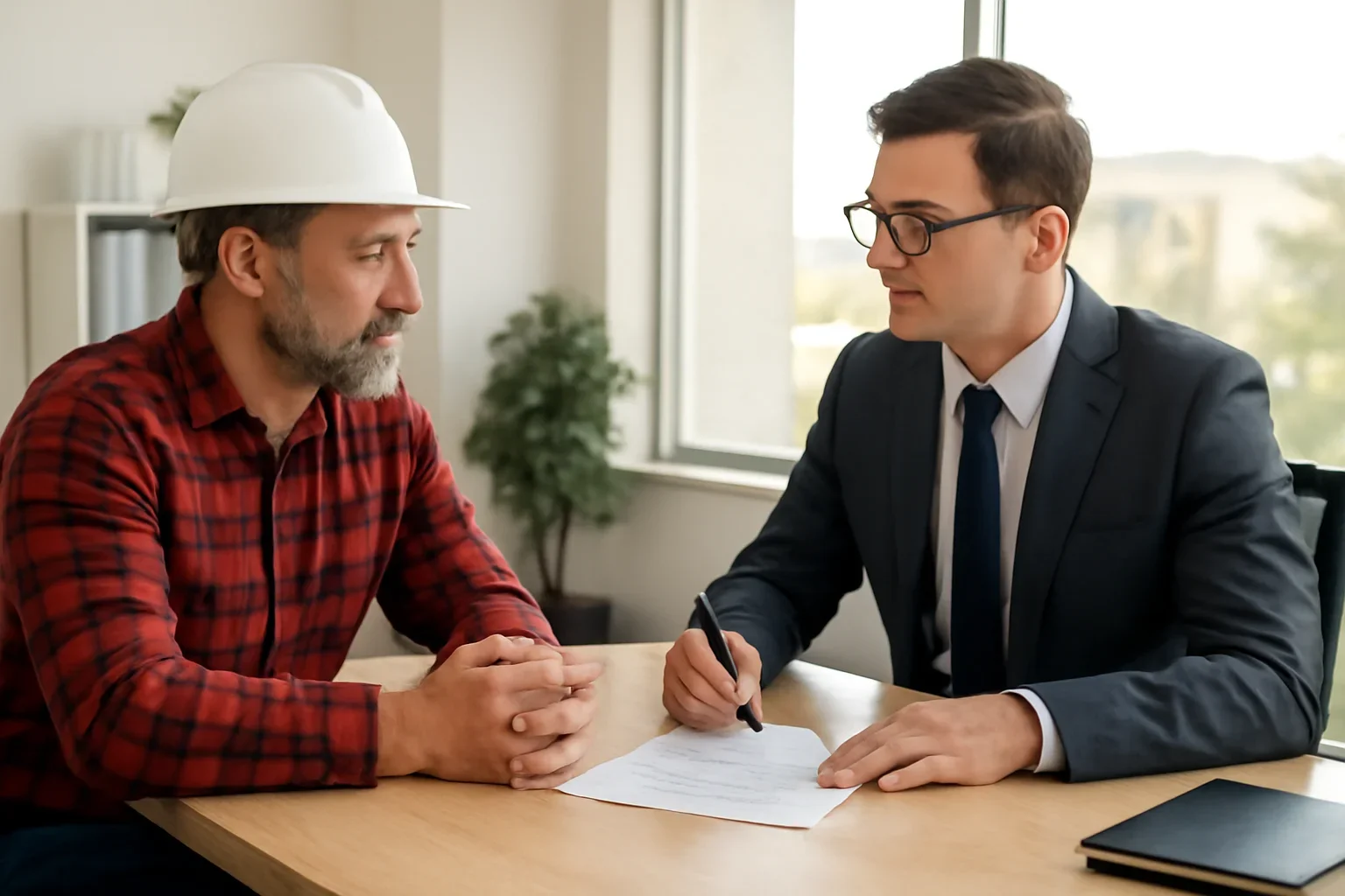 How Years in Business Affect Roofing Insurance discussion with a roofing contractor and insurance advisor