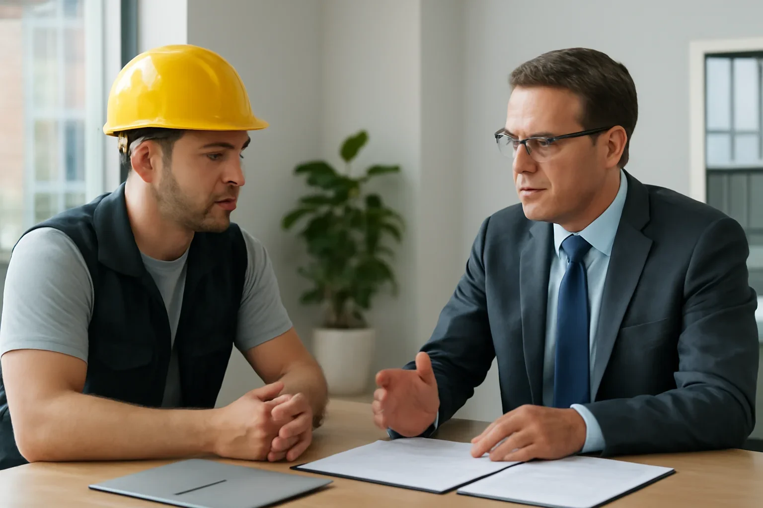 Insurance Changes When a Roofing Company Hires Its First Employee discussion with a roofing contractor and insurance advisor