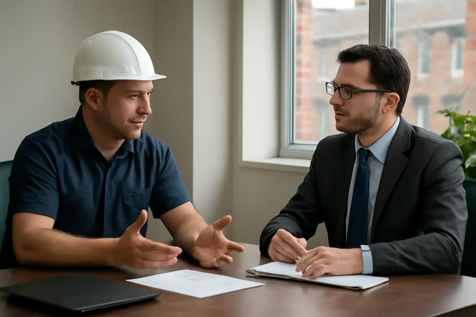 Licensed and Insured Roofer: What Commercial Clients Mean discussion with a roofing contractor and insurance advisor