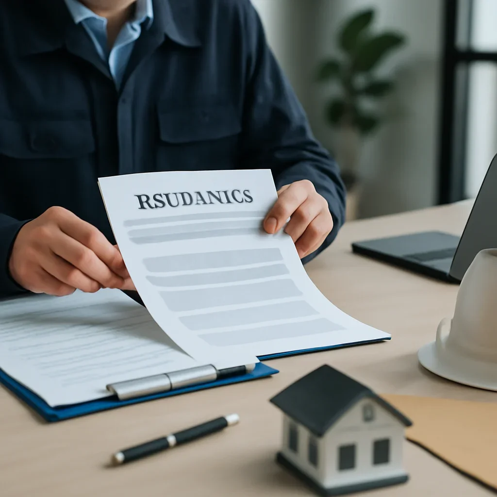 Roofing business reviewing insurance documents related to roofing hot works insurance