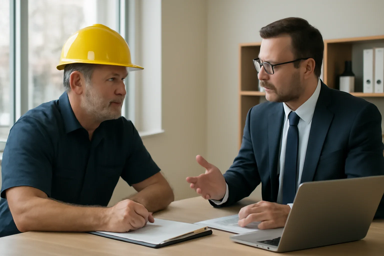 Subcontractor vs. Employee Classification for Roofers discussion with a roofing contractor and insurance advisor