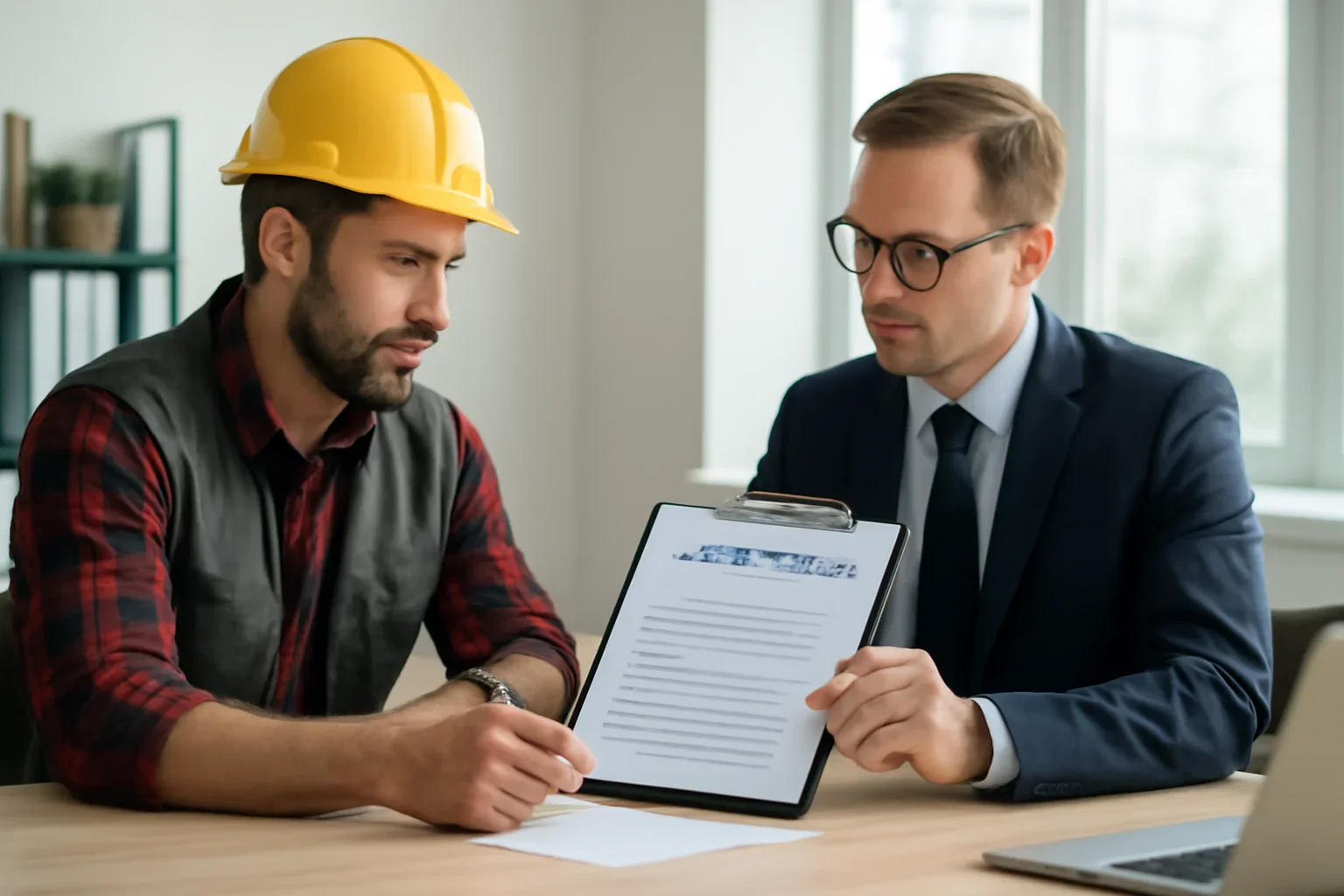 What Brokers Need to Quote Roofing Insurance Faster discussion with a roofing contractor and insurance advisor