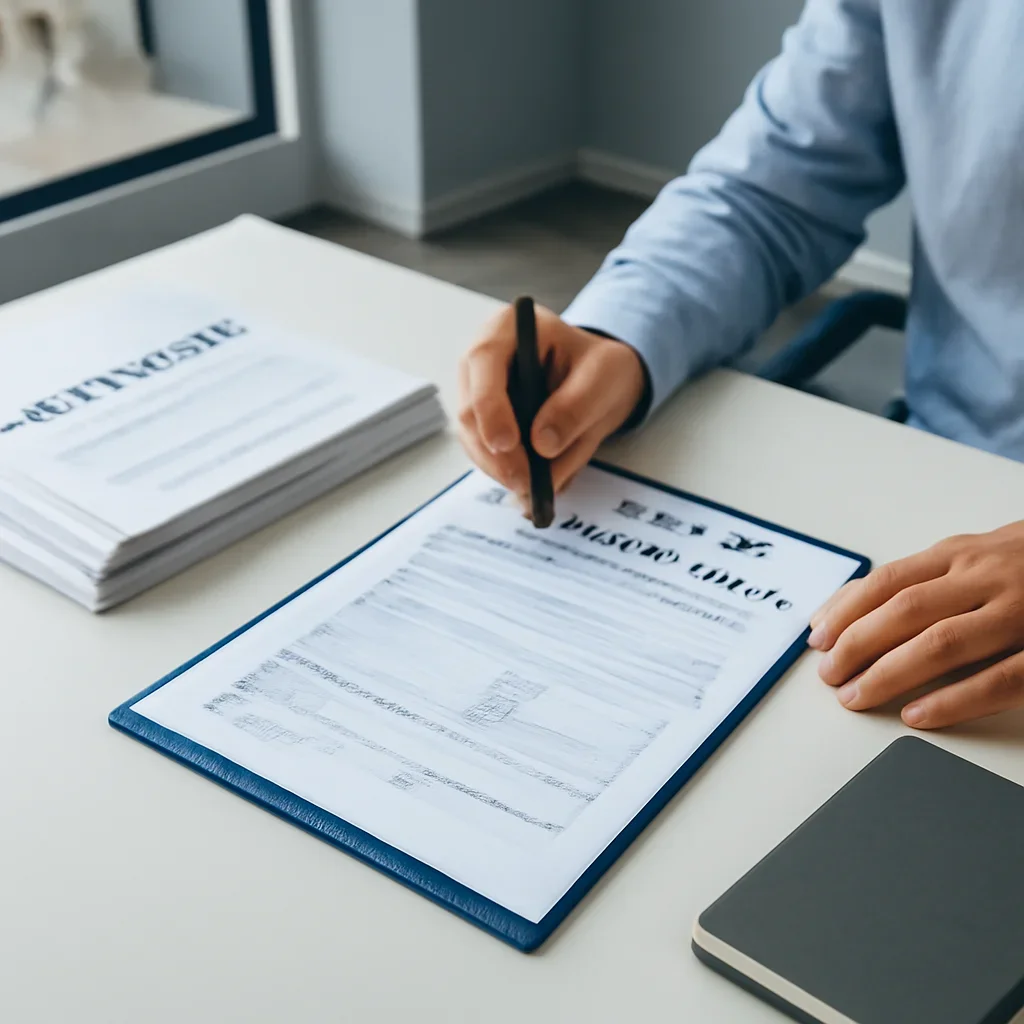 Roofing business reviewing insurance documents related to what insurance does a roofing subcontractor need