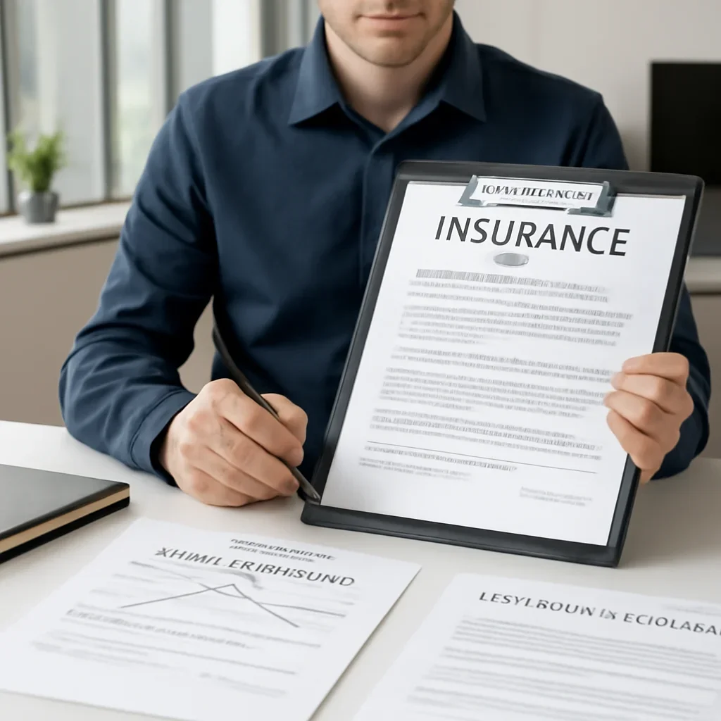 Roofing business reviewing insurance documents related to cheap general liability insurance for roofing contractors