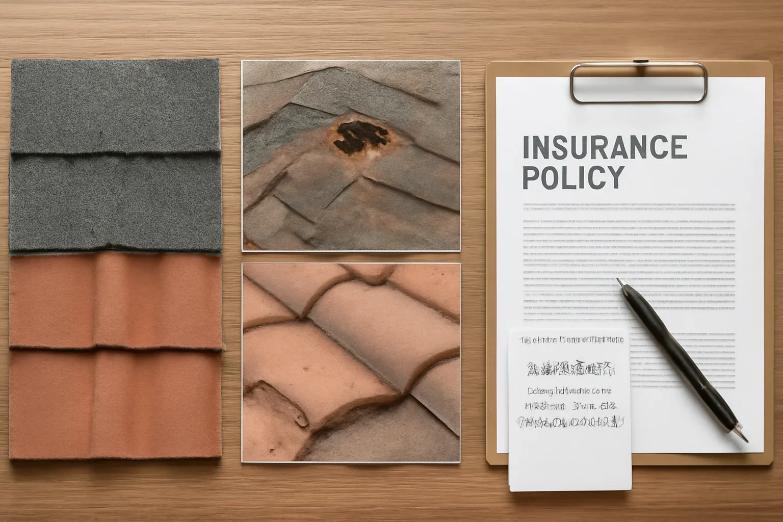 Side-by-side review of roof options, damage photos, and policy notes