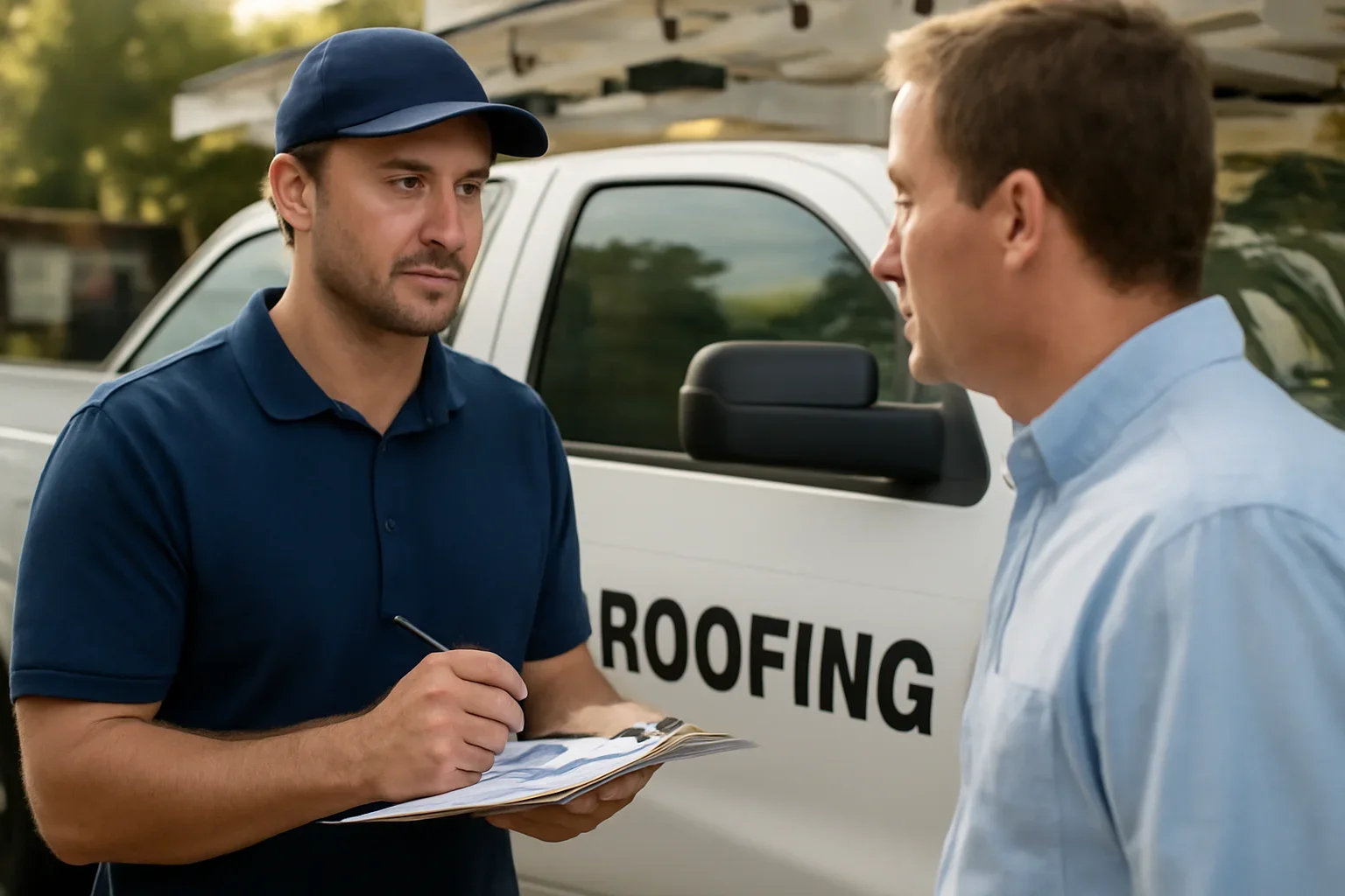 Professional scene related to requesting a roofing insurance quote