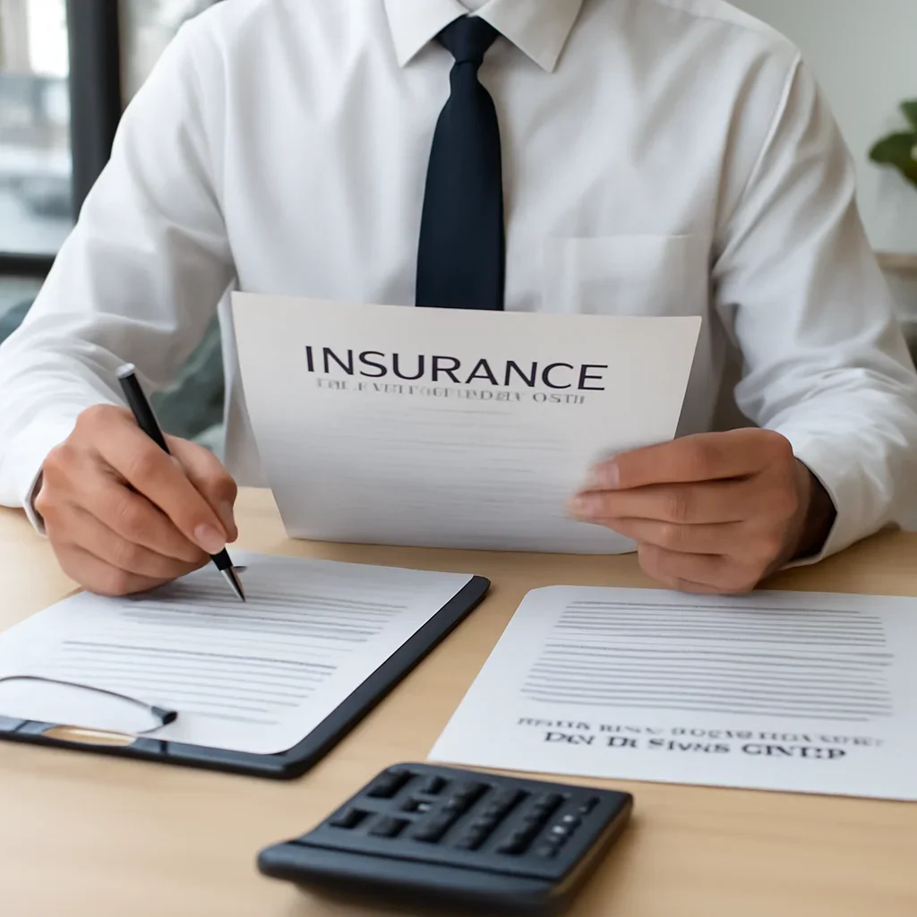 Roofing business reviewing insurance documents related to is commercial auto insurance required for roofing contractor truck