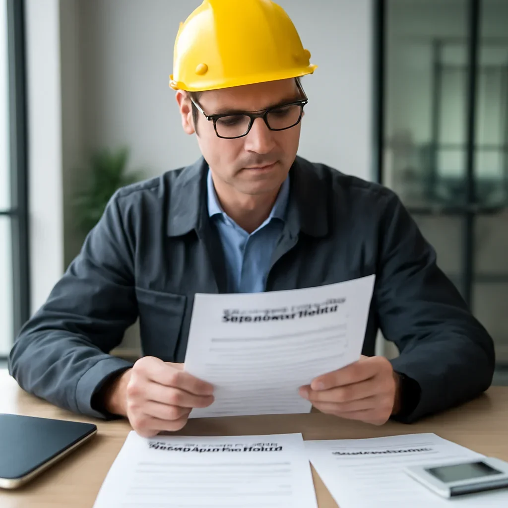 Roofing business reviewing insurance documents related to roofing insurance claims